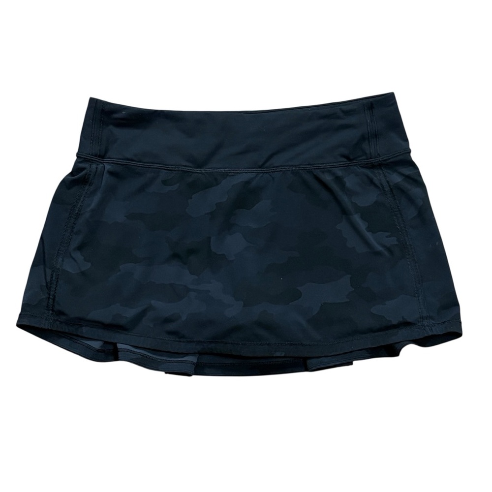 Lululemon Pace Rival Mid Rise Skirt Heritage 365 Camo Black Size 6 Tennis
